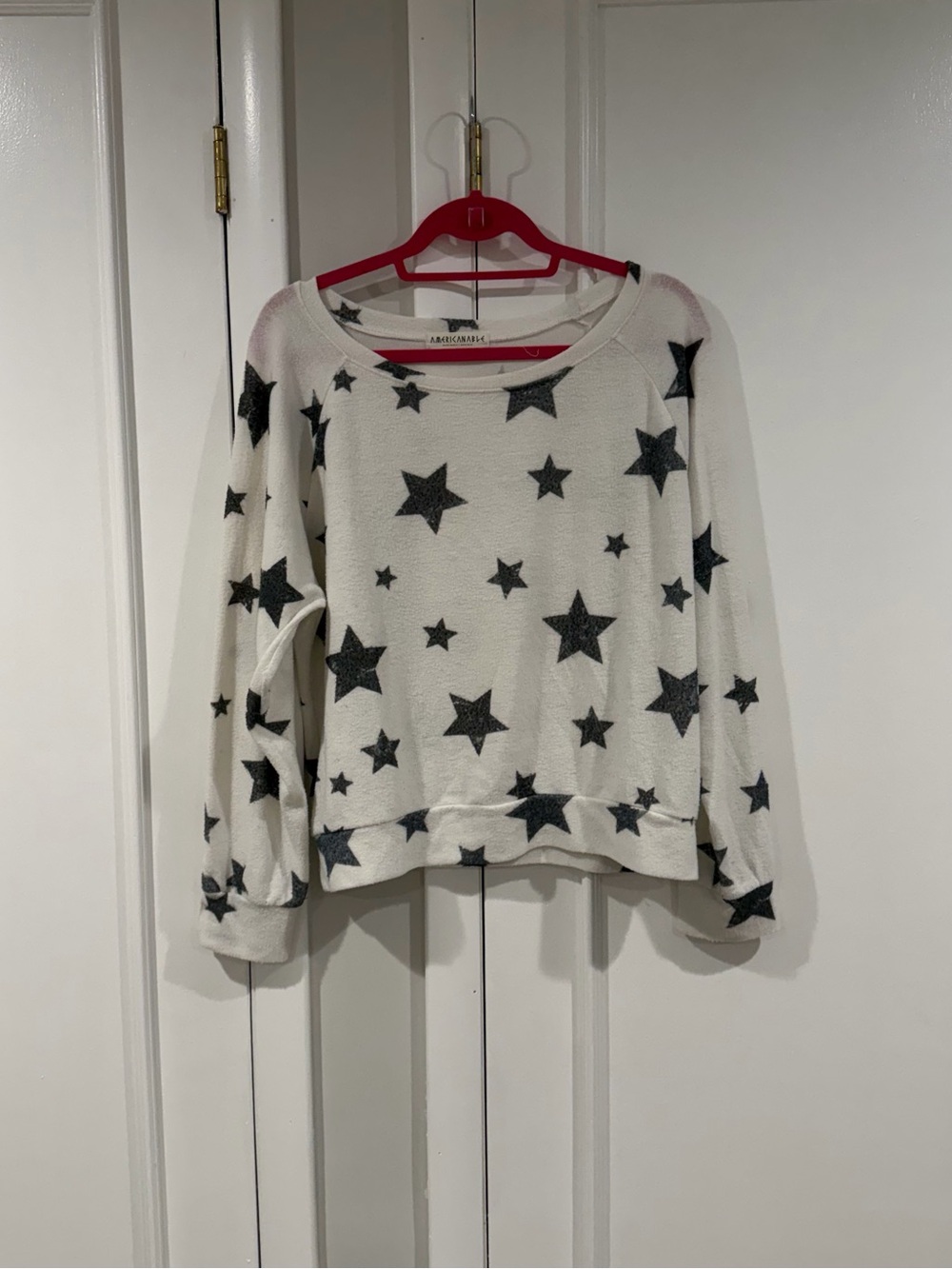 Star-Print White Pullover Sweatshirt by Atmosphere